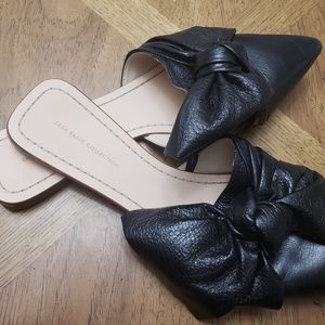 Zara bow flats mule
